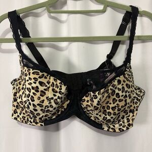 Cacique 40D Bra Leopard French Lightly Lined Full Coverage Underwire NWT